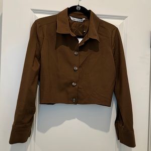 Brown cropped blouse